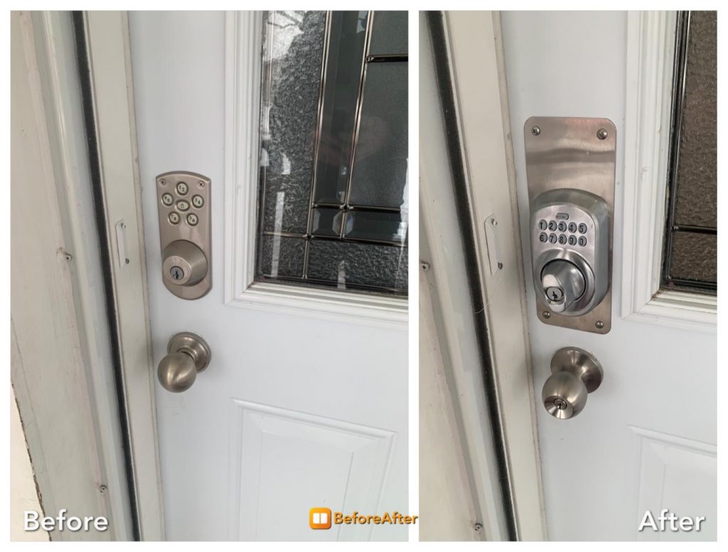 Before and After New Lock Installation by Rapid Locksmith Kanata